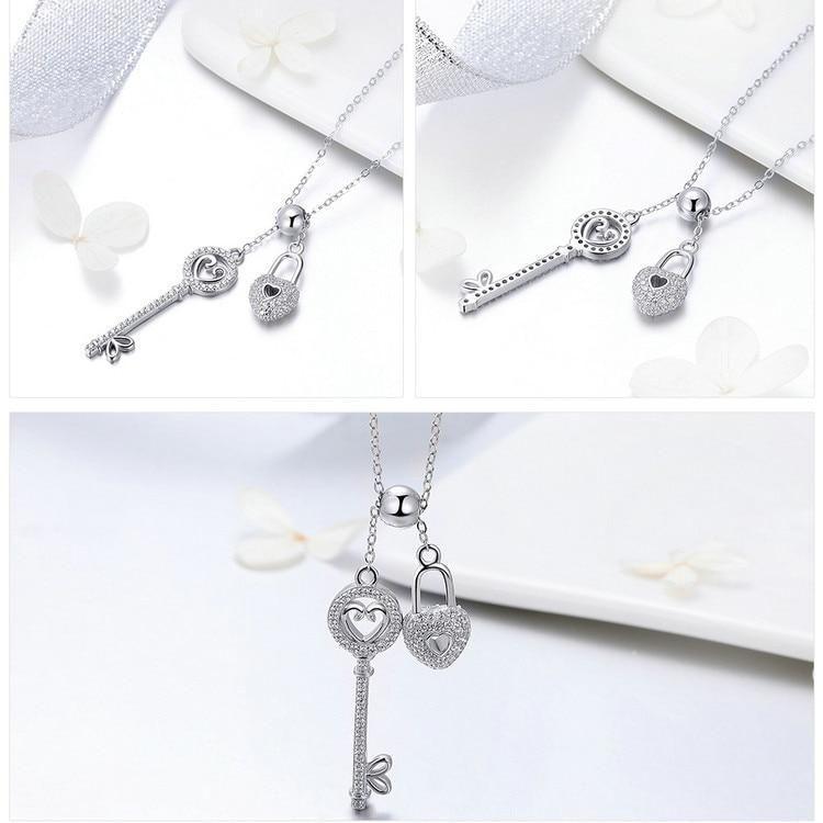 925 Sterling Silver Lock Necklace