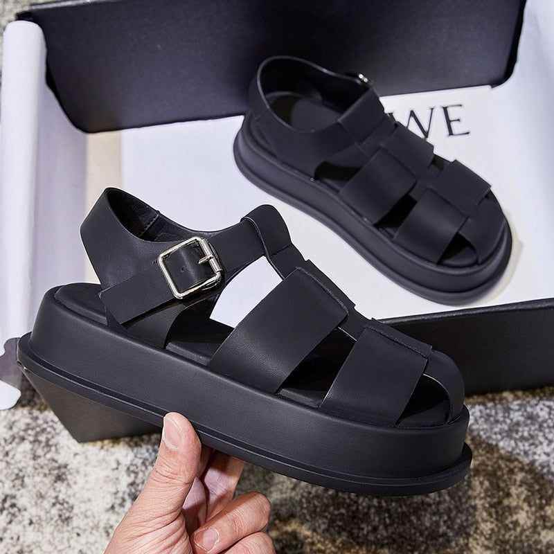 Closed toe roman sandals online