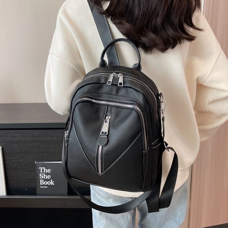 Girls Cute Mini Backpack Purse Fashion School Bags PU Leather Casual Blue