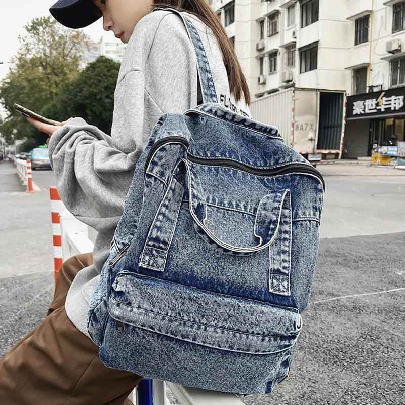 TSB21 Cool Backpacks Denim College Bags for Teenager Girls