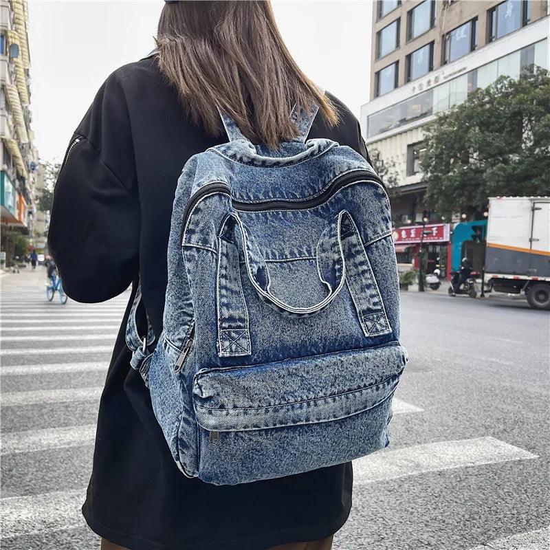 Denim fashion college bags