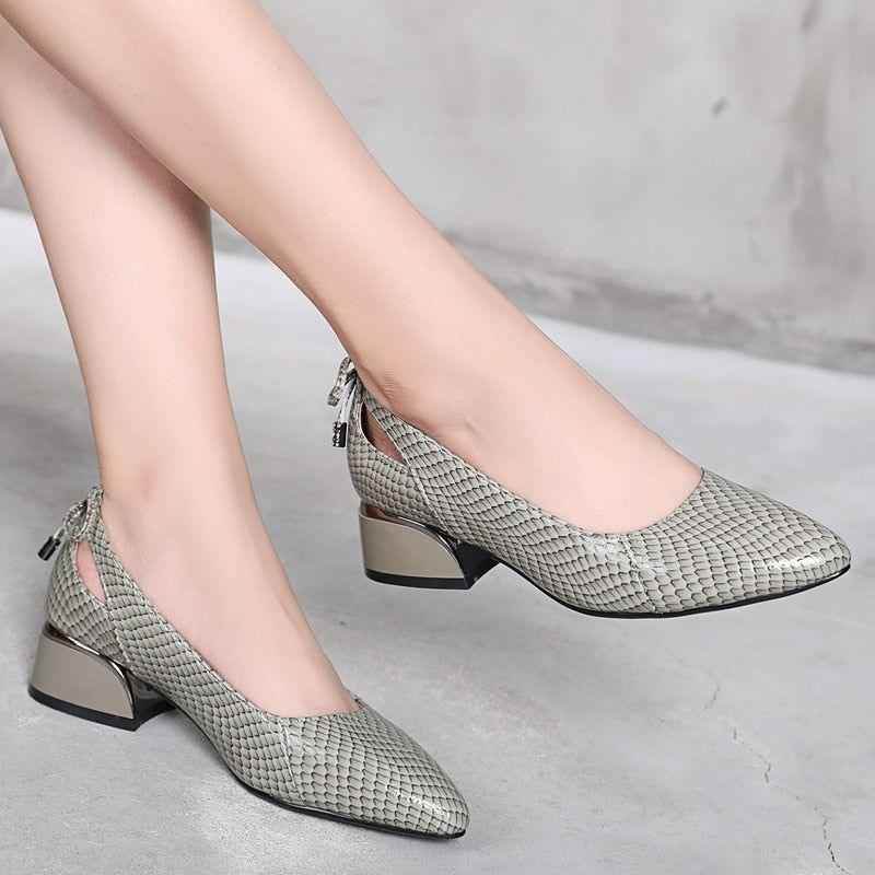 Gray low heel dress shoes best sale