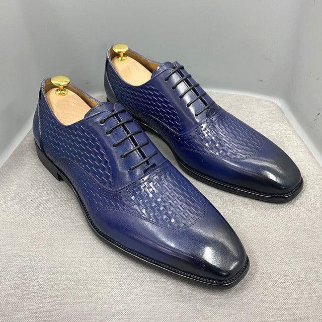 Men's Oxford Shoes, Casual Crocodile Embossed Formal Business