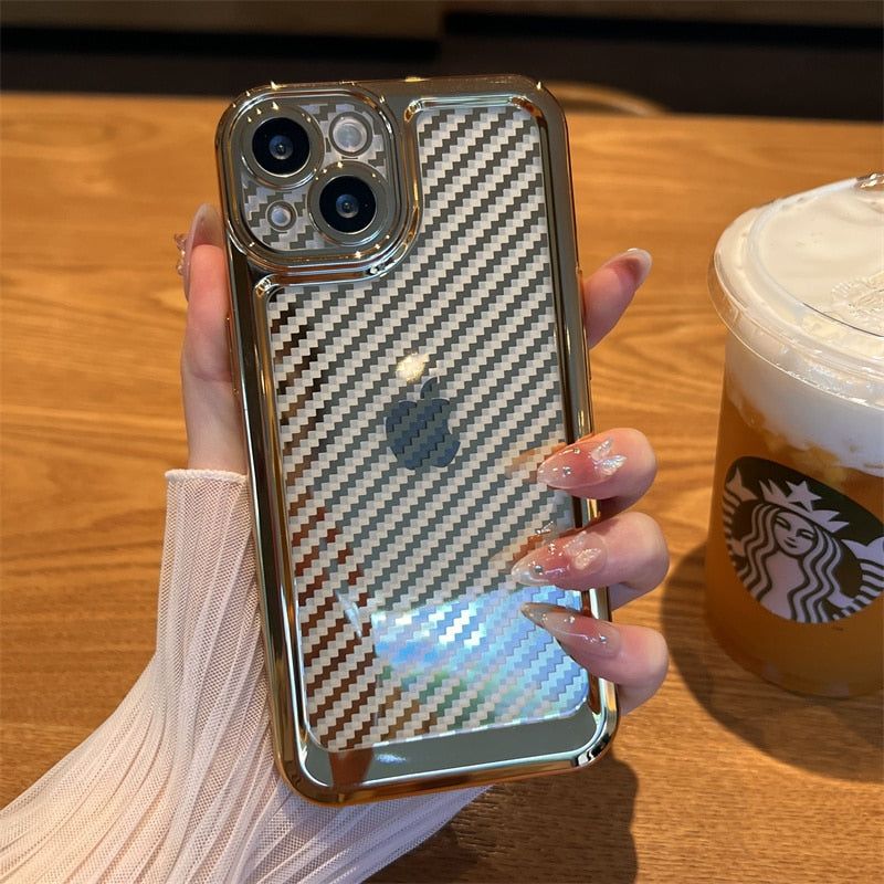 Luxury Rose Flower Glitter Gold Square Case For iPhone 15 14 Pro Max 13 PRO  11 15 PRO 12 Pro MAX XS XR X 7 8 Plus Stripe Cover