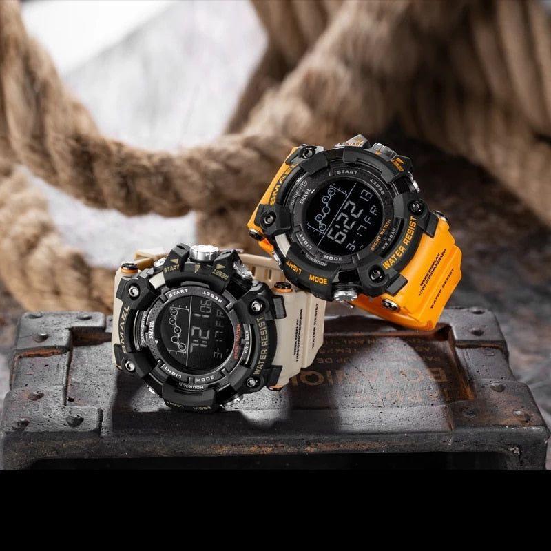 Men's Simple Watch LOS0907 Sport Waterproof Military Quartz Gold Black