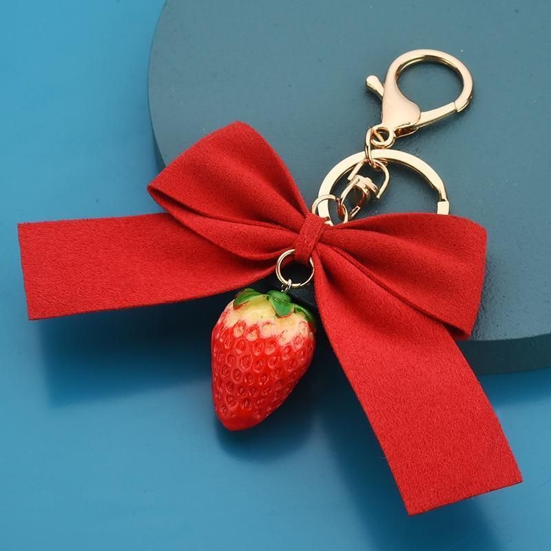 Rose Metal Keychain Bag Pendant Car Ornaments Creative Gifts Bag
