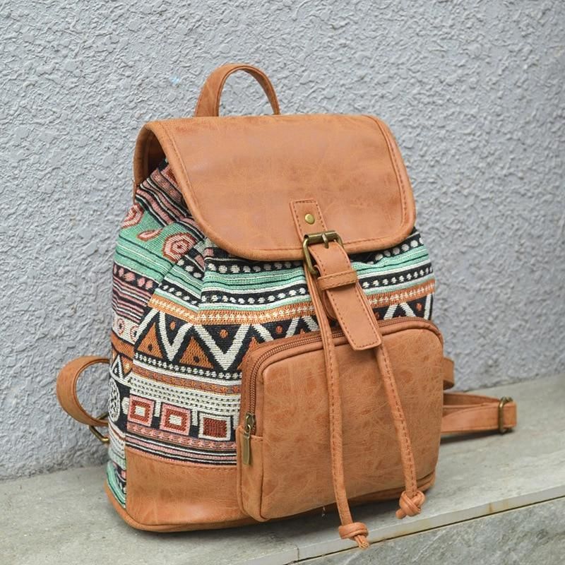 Fashion Women Backpack Canvas School Bags For Teenagers Large