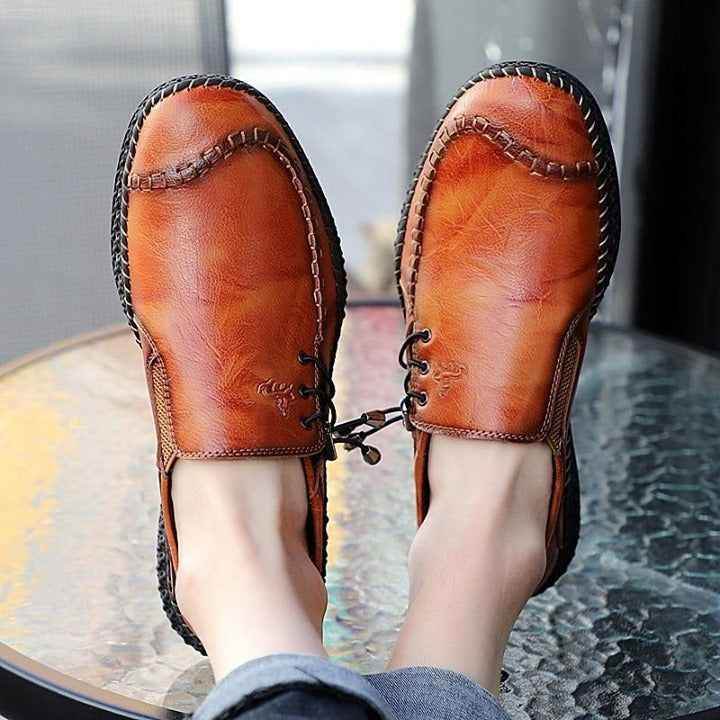 Stylish and Comfortable Handmade Leather Loafers for Men in Plus Size 48 - Touchy Style