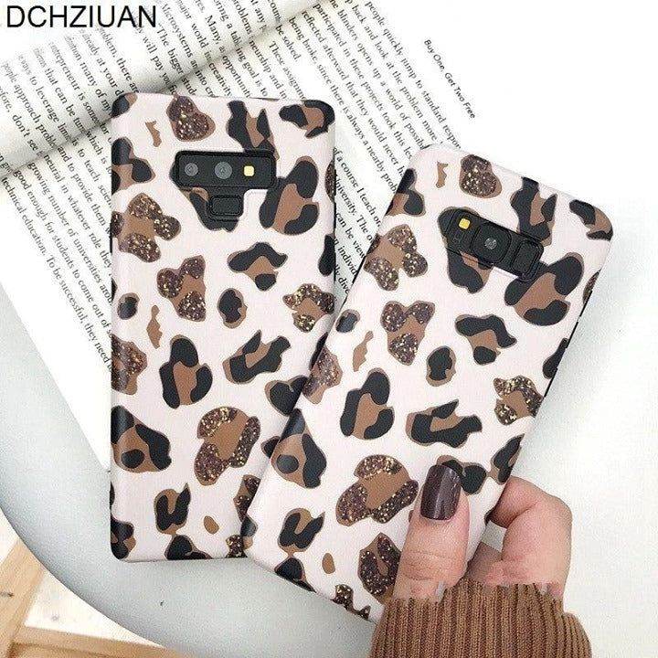 Bling Leopard Phone Case For Galaxy Note 8 9 S8 S9 Plus Note 9 S8 Plus - Touchy Style