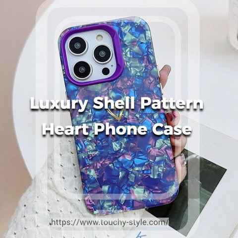 Luxury Bling Shell Pattern Heart Phone Case