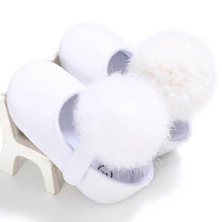 Cotton White Fur-ball Solid Casual Girl Toddler - Touchy Style