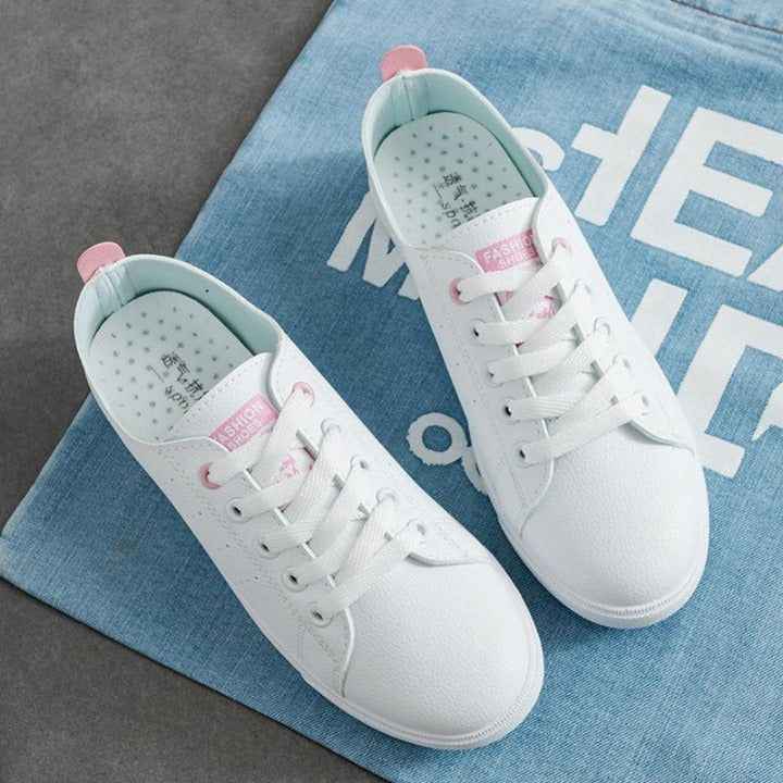 Women's Casual Shoes Leather White Breathable Sneakers