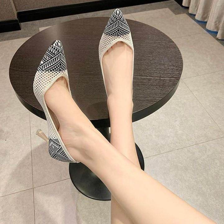 💎 Casual Shoes High Heels Women Pattern Thin Heels Lady Shoes Pointed Toe Sex Party Female Pumps - Touchy Style