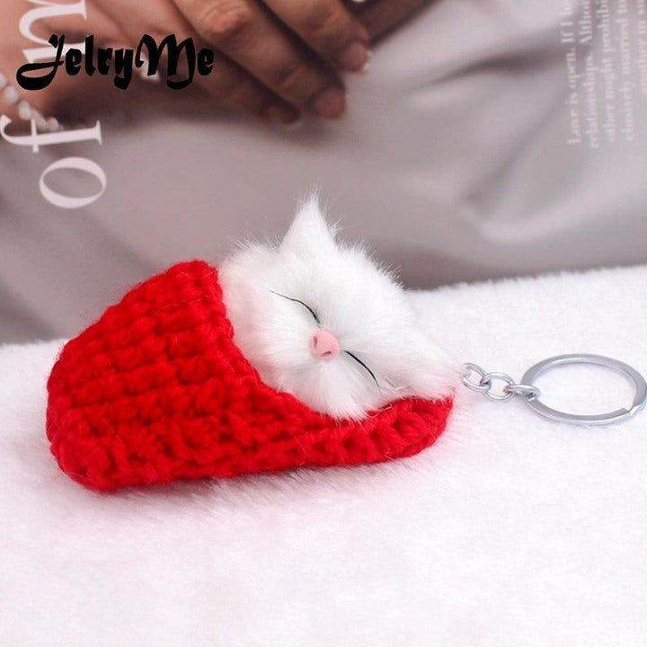 💎 Cute Sleeping Cat Pompom... - Touchy Style