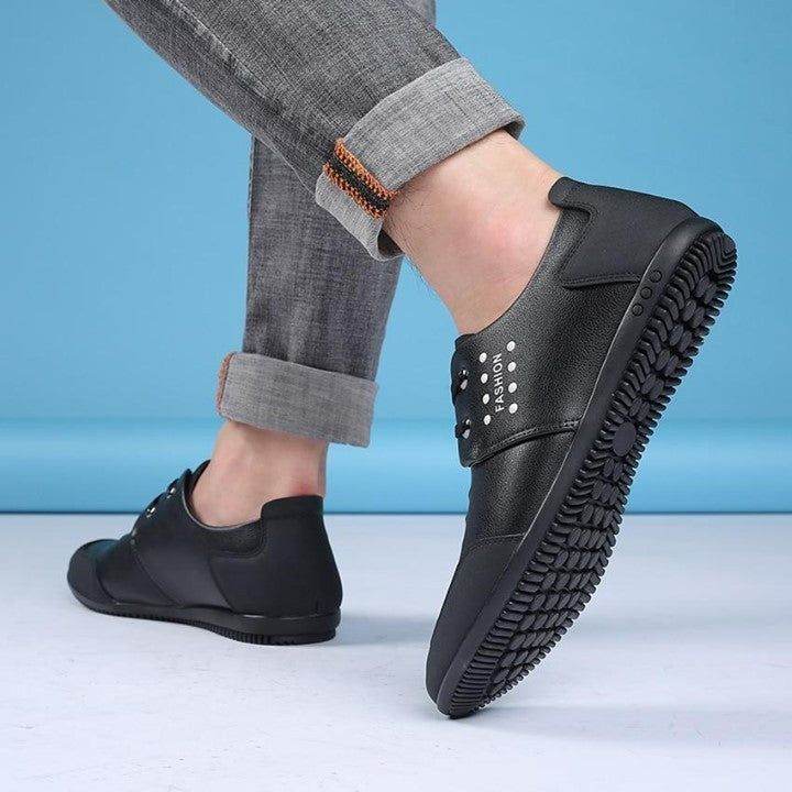 ⭕️ Casual Shoes High Quality Men Shoes Cowhide Casual Shoes Fashion Leather Shoes Soft Men's Fla - Touchy Style