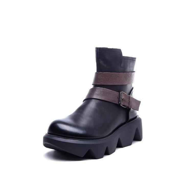 💎 Women's Casual Shoes Genuine Leather Women's nude boots Black brown Retro style Comfortable Wom