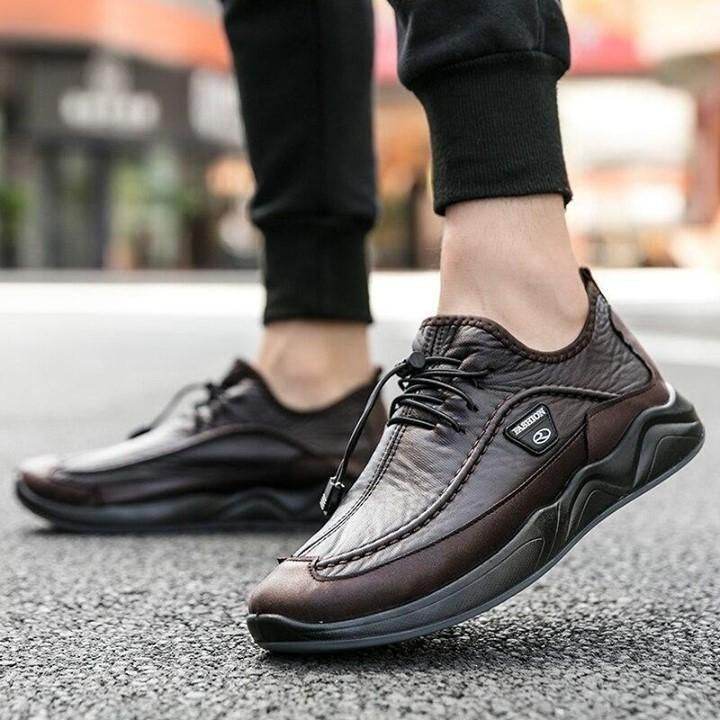 🔥 Men's Casual Shoes Leather Waterproof Outdoor Soft Walking Sneaker Plush Warm . | $59.85 <br /> - Touchy Style