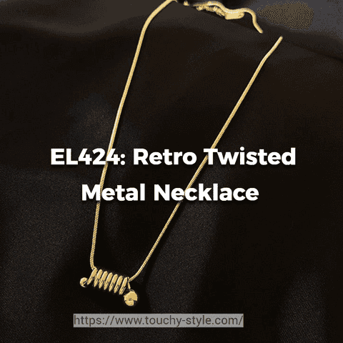 Retro Twisted Metal Necklace - Bold Statement Charm Jewelry - Touchy Style