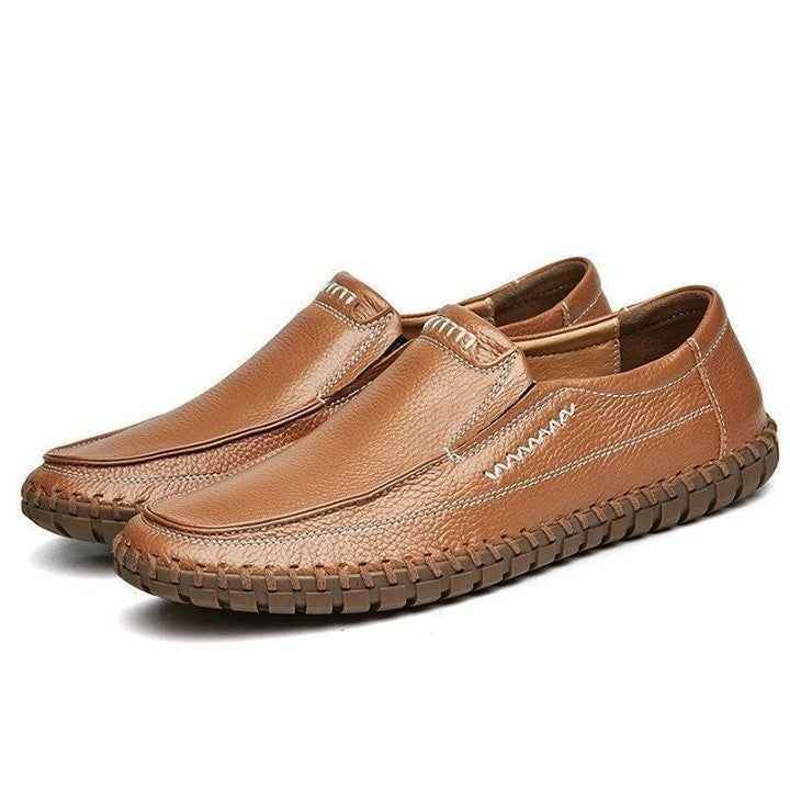 😍 Leather Brown Men's Casual Shoes Loafers Handmade Slip On Flat 😍<br />
🥾 Starting at $51. - Touchy Style