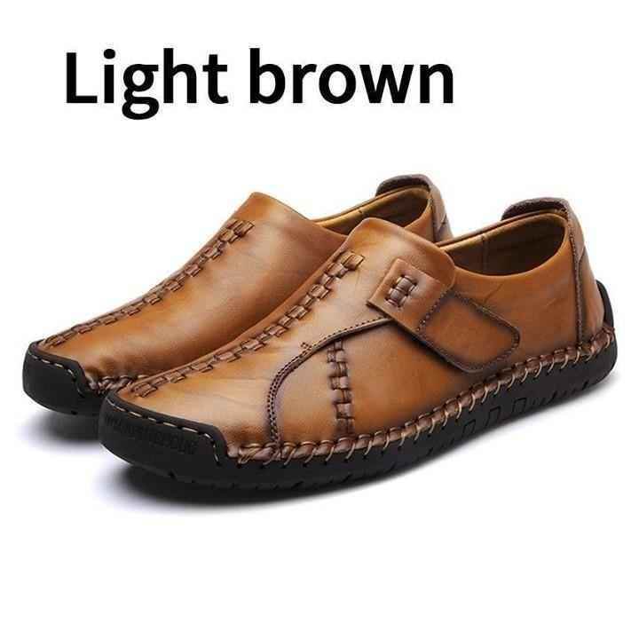 ⭕️ Leather Handmade Loafer Breathable Flats Brown Men's Casual Shoes .<br />
⭕️ For $59.62<b - Touchy Style