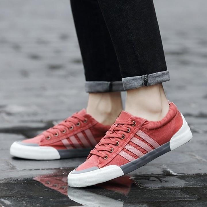 Canvas Footwear 2021 Fashion Solid Color Vulcanized Lace-up Tennis Sneakers - Touchy Style .