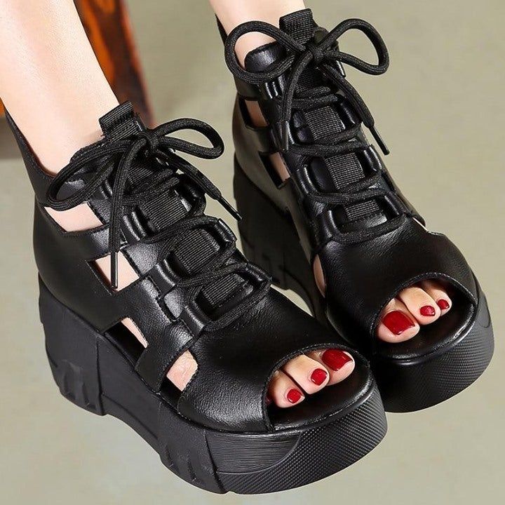 💎 Casual Shoes Women Flat Platform Sandals 2021 Summer Genuine Leather Handmade Shoes Women Summe - Touchy Style .