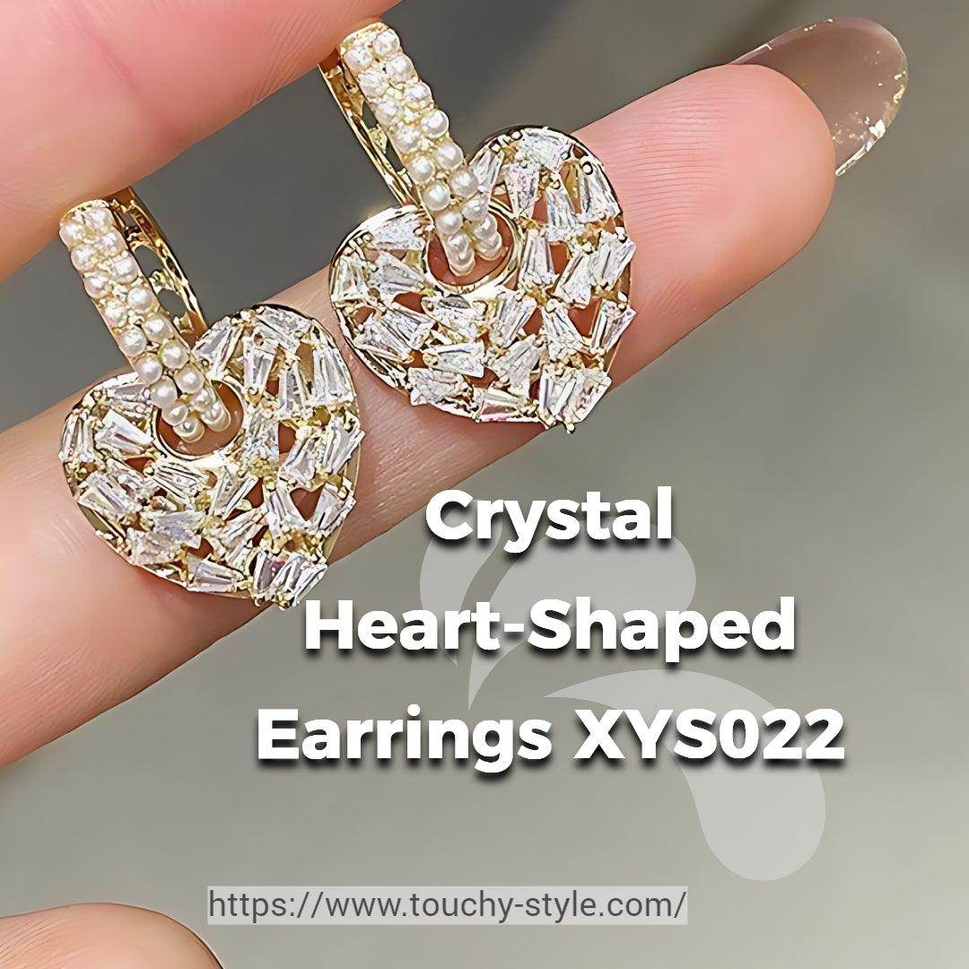 Fashion Crystal Heart-Shaped Earrings Charm Jewelry XYS022 - Touchy Style