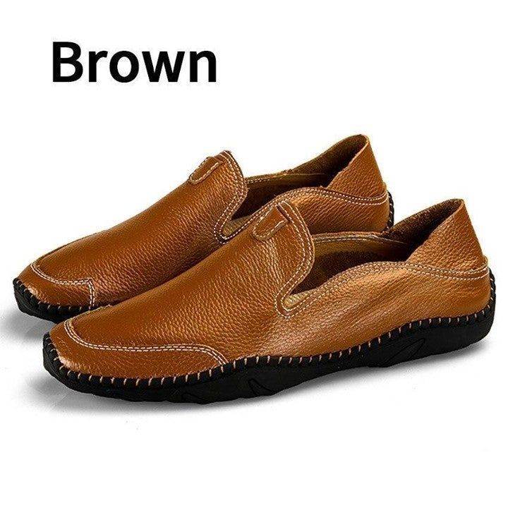 Yes or No?<br />
.<br />
.<br />
⭕️ Loafers Fashion Handmade Leather Flats Brown Men's Casual Sh - Touchy Style