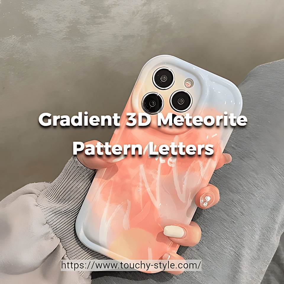 Gradient 3D Meteorite Pattern Letters: Cute Phone Cases for iPhone - Touchy Style