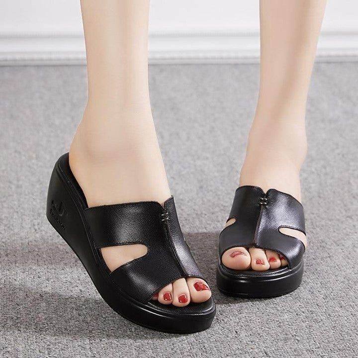 💜 $49.53 <br />
Genuine Leather Slipper High Heel Women's Casual Shoes .<br />
.<br />
.<br />
. - Touchy Style