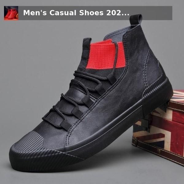 ? Men's Casual Shoes 2021 Fashion Boots Korean Black Loafers Leisure Vulcanized shoes . | $51.99 - Touchy Style .