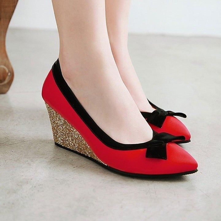 😍 Women's Casual Shoes Red Wedges Pumps Slip-on High Heel . <br />
➡️Price: $74.99 <br />
.<b - Touchy Style .