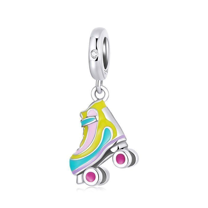 100% 925 Sterling Silver Ice-Cream Van Enamel Pendant Charm Jewelry WOS10 Without Chain - Touchy Style