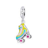 100% 925 Sterling Silver Ice-Cream Van Enamel Pendant Charm Jewelry WOS10 Without Chain - Touchy Style