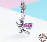 100% 925 Sterling Silver Magic Witch Pendant Charm Jewelry Without Chain - Touchy Style .