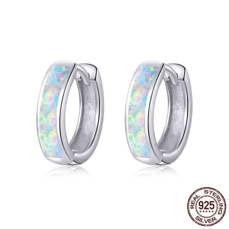 100% 925SS Round Clip Hoop Earrings Charm Jewelry - CQE861 - Touchy Style