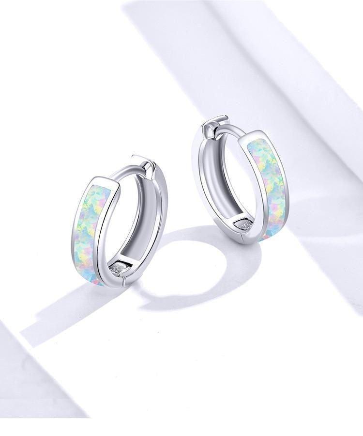 100% 925SS Round Clip Hoop Earrings Charm Jewelry - CQE861 - Touchy Style