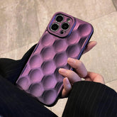 3D Purple Honeycomb Pattern - Cute Phone Cases for iPhone 15, 14, 13, 12, 11, Pro, Max, Mini, X, XS, XR - Touchy Style