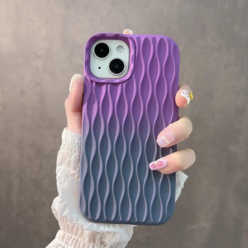 3D Water Ripple Stripe - Cute Phone Cases For iPhone 15, 14, 13, 12, 11 Pro Max - Touchy Style