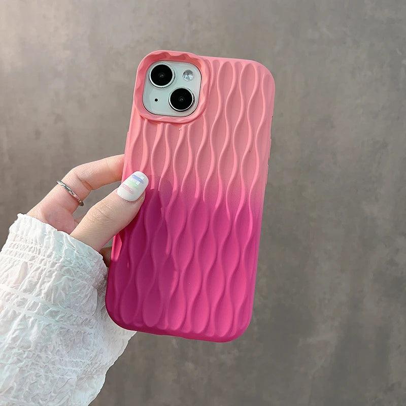 3D Water Ripple Stripe - Cute Phone Cases For iPhone 15, 14, 13, 12, 11 Pro Max - Touchy Style