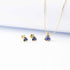 925 Sterling Silver 18k Gold Plated Necklace and Earring Charm Jewelry Set - Geometric Tanzanite - Xm254 - Touchy Style