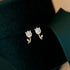 925 Sterling Silver 18k Gold Plated Stud Earrings Charm Jewelry - Tulip Flower - Xm264 - Touchy Style