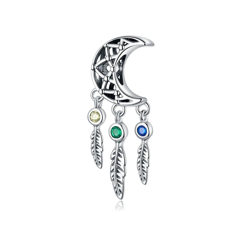 925 Sterling Silver Bohemian Dream Catcher Pendant Necklace Charm Jewelry Without Chain - Touchy Style