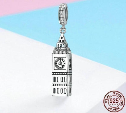 925 Sterling Silver British Big Ben Building Pendant Charm Jewelry Without Chain - Touchy Style