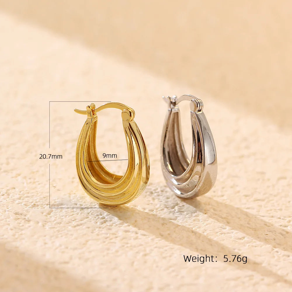 925 Sterling Silver Classic Hoop Earrings Charm Jewelry - 18k Gold Plated - YH0513 - Touchy Style