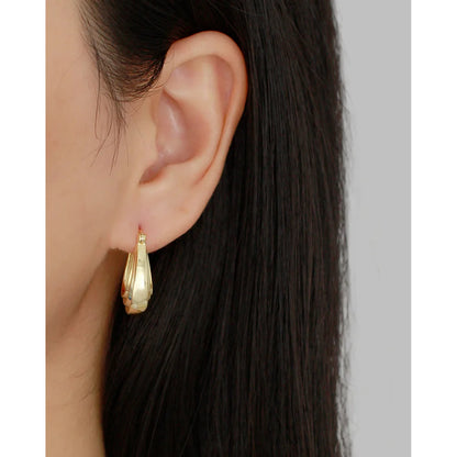 925 Sterling Silver Classic Hoop Earrings Charm Jewelry - 18k Gold Plated - YH0513 - Touchy Style