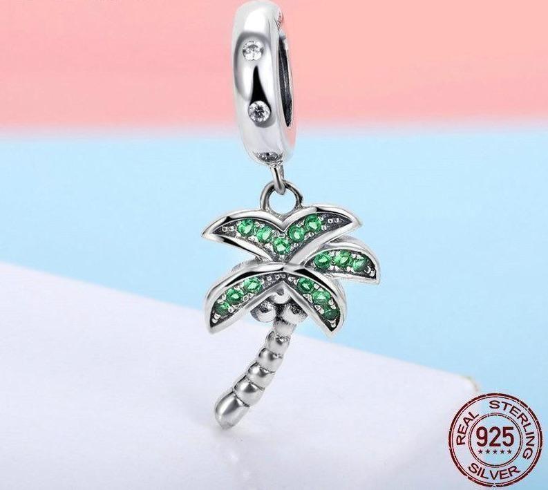 925 Sterling Silver Coconut Tree Pendant Charm Jewelry Without Chain - Touchy Style