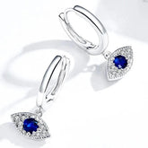 925 Sterling Silver Earrings Charm Jewelry Blue Eye BSE274 - Touchy Style .