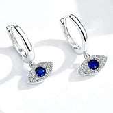 925 Sterling Silver Earrings Charm Jewelry Blue Eye BSE274 - Touchy Style .