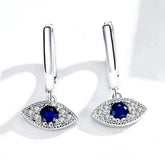 925 Sterling Silver Earrings Charm Jewelry Blue Eye BSE274 - Touchy Style .